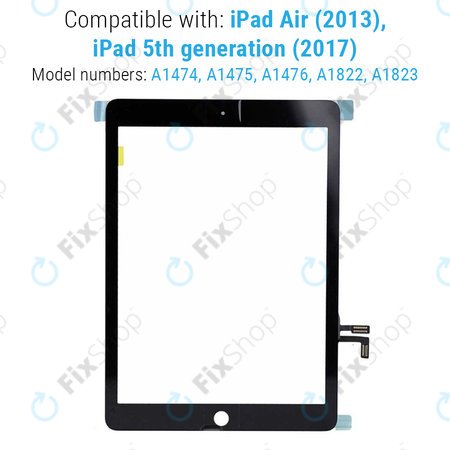 Apple iPad Air, iPad (5th Gen 2017) - Sticlă Tactilă (Black)