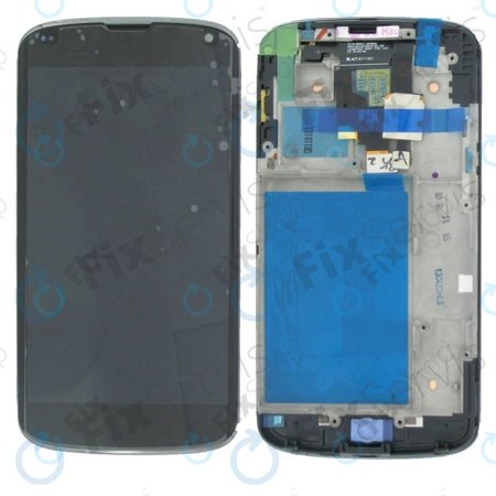 LG Nexus 4 E960 - Ecran LCD + Sticlă Tactilă + Ramă (Black) TFT