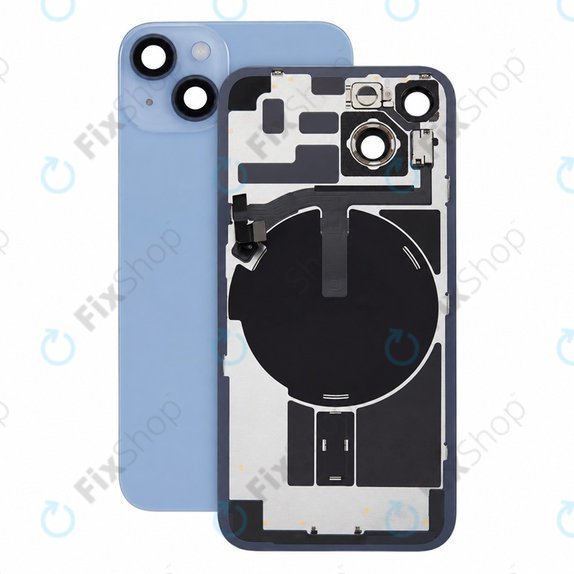 Sticlă carcasă spate pentru iPhone 14, Blue, Pulled A