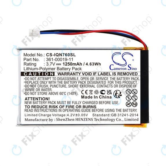 Baterie pentru Garmin Nüvi 700, 710, 760, 765, Nuvi 3590, 1250mAh, Li-Pol, 3.7V, 361-00019-11, HQ