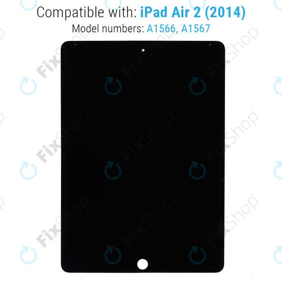 Ecran LCD pentru iPad Air 2, Black, Sticlă Tactilă fără ramă, Refurbished