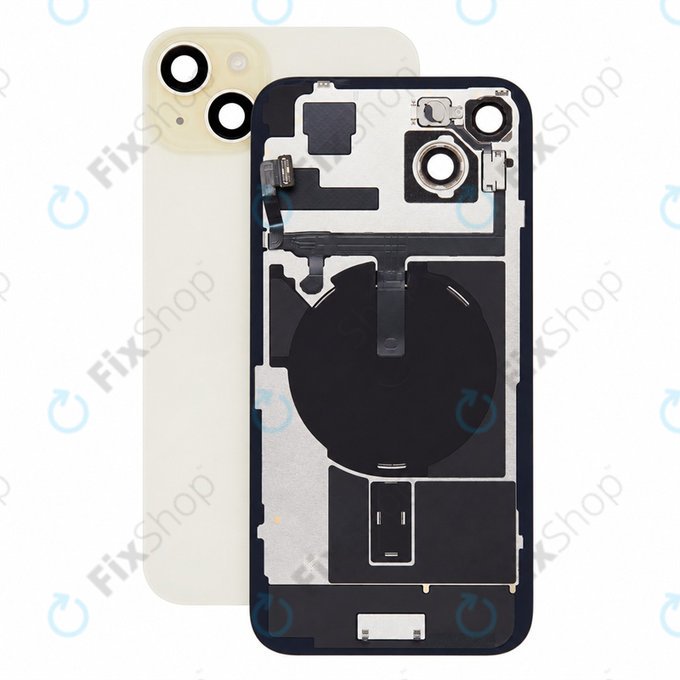 Sticlă carcasă spate pentru iPhone 15 Plus, Yellow, Pulled A