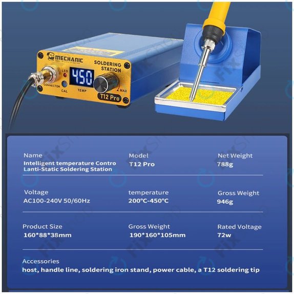 Mechanic T12 Pro - Statie de lipit digitală (Blue)