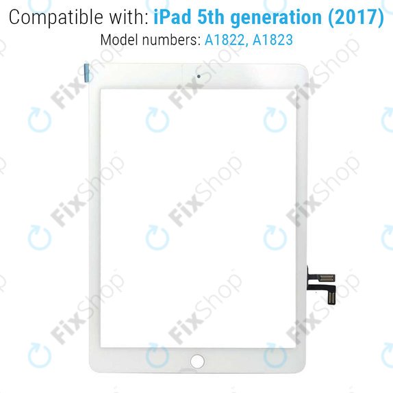 Sticlă Tactilăl cu buton Home pentru iPad (5th Gen 2017), Silver