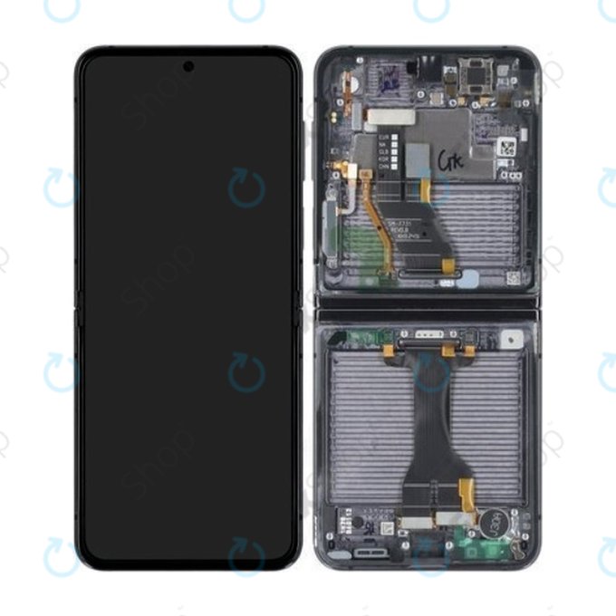 Samsung Galaxy Z Flip 5 F731B - Ecran LCD + Sticlă Tactilă + Ramă (Graphite) OLED