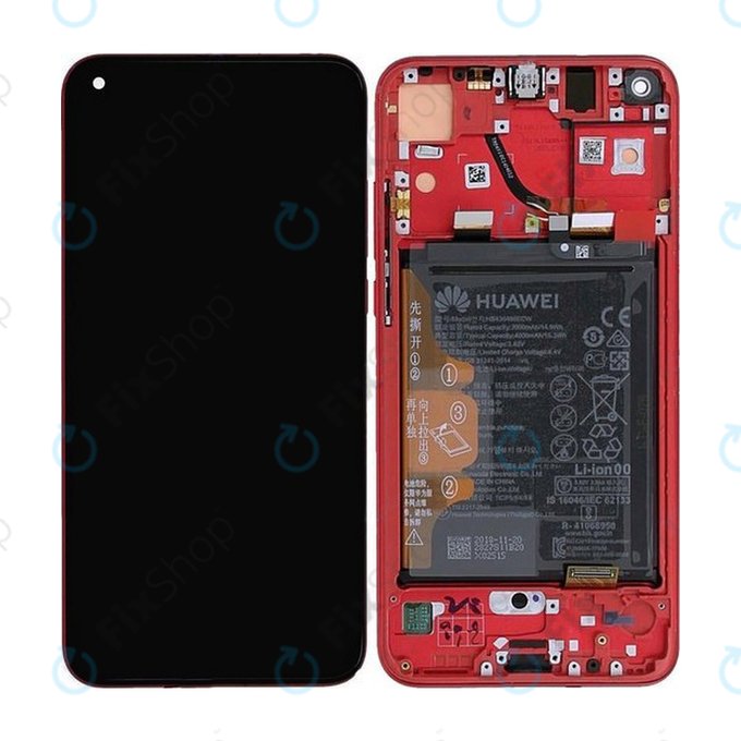 Huawei Honor View 20 - Ecran LCD + Sticlă Tactilă + Ramă + Baterie (Phantom Red) - 02352JKR Genuine Service Pack