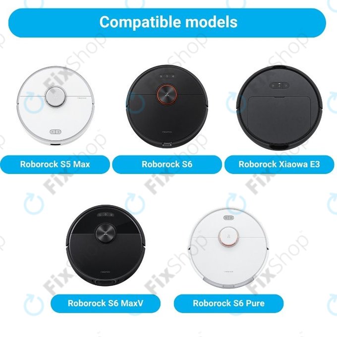 Set de piese de schimb pentru Xiaomi Roborock S5 Max, S6, S6 MaxV, S6 Pure, Xiaowa E3 (2x Perie principală, 4x Filter, 4x Perie laterală – neagră)