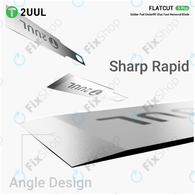 Lame pentru îndepărtarea adezivului underfill, tăietură plată, 2UUL DA28, 5 buc/pachet