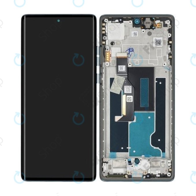 Motorola Edge 50 Fusion - Ecran LCD + Sticlă Tactilă + Ramă (Forest Blue) - 5D68C24633 Genuine Service Pack