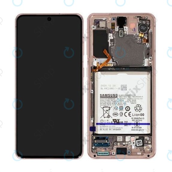 Samsung Galaxy S21 G991B - Ecran LCD + Sticlă Tactilă + Ramă + Baterie (Phantom Violet) - GH82-24716B, GH82-24718B Genuine Service Pack