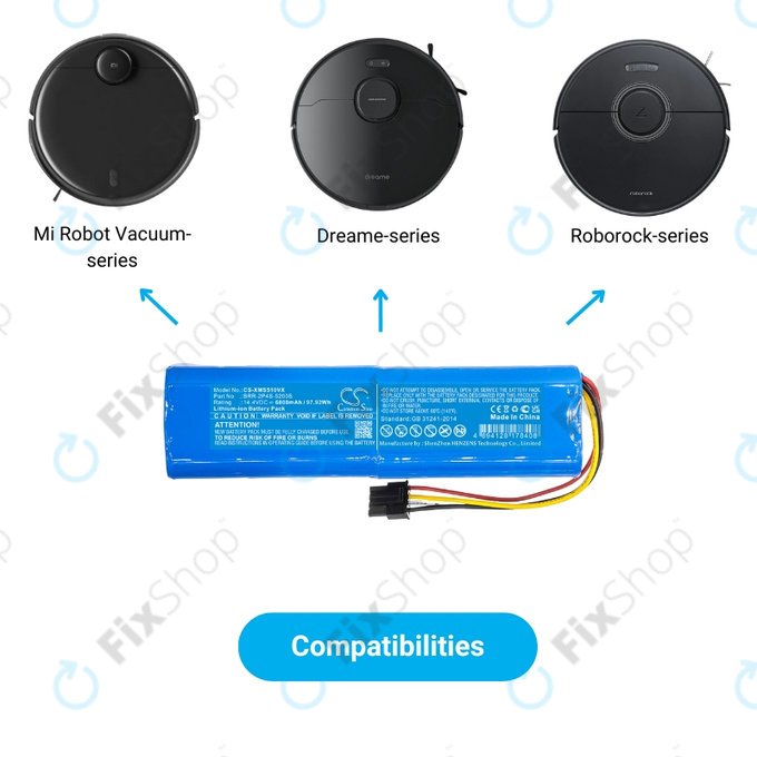 Xiaomi Mi Robot Vacuum Mop-series, Dream-series, Roborock-series - Baterie BRR-2P4S-6800 Li-Ion 14.4V 6800mAh HQ