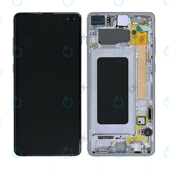 Samsung Galaxy S10 Plus G975F - Ecran LCD + Sticlă Tactilă + Ramă (Prism Black) OLED