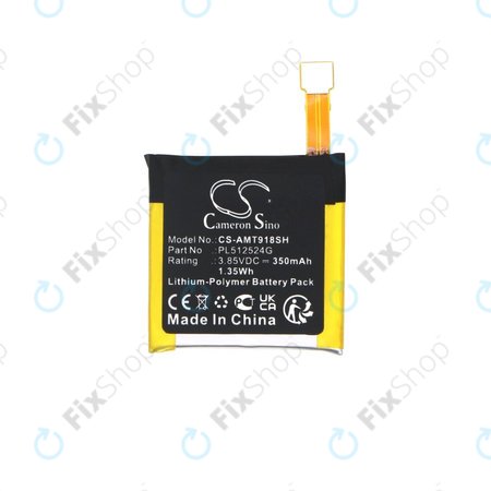 Baterie pentru Amazfit A1801, A1808, A1918, T-Rex Verge Lite, 350mAh, Li-Pol, 3.85V, PL512524G, HQ