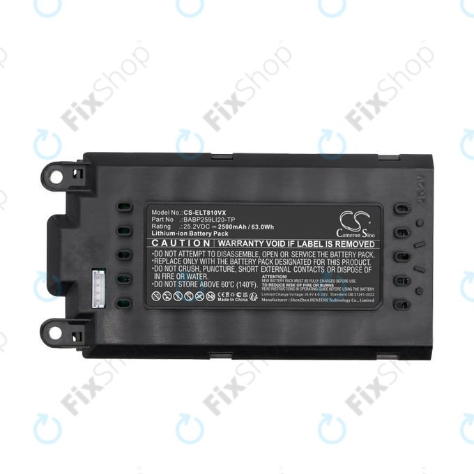 Baterie pentru Electrolux Well Q8, WQ81-3OMB, WQ81-PANIM, 2500mAh, Li-Ion, 25.2V, BABP259LI20-TP, HQ
