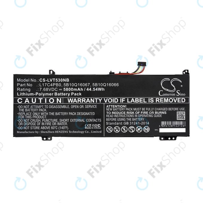 Baterie pentru Lenovo Air 14, Flex 6, Ideapad 530, Yoga 530, 5800mAh, Li-Pol, 7.68V, L17C4PB0, HQ