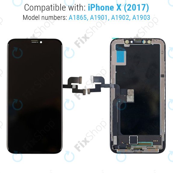Ecran pentru iPhone X, Sticlă tactilă cu ramă, Refurbished