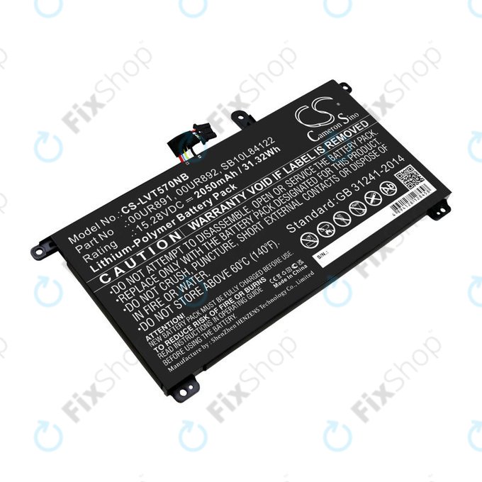 Baterie pentru Lenovo ThinkPad P51s, P52s, T570, T580, 2050mAh, Li-Pol, 15.28V, 00UR891, HQ