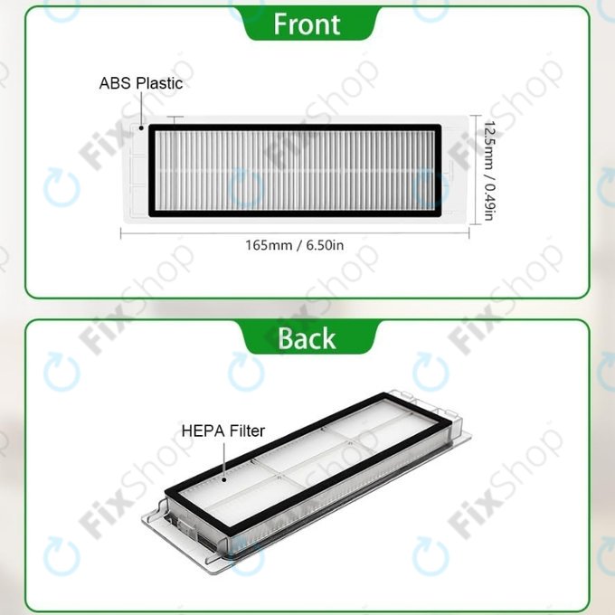 Xiaomi Roborock S5, S5 Max, S6, S6 MaxV, S6 Pure, E4, E5, Mijia 1S, Mi Robot Vacuum Mop 1S, Xiaowa E2, E3, Lite C10 - Filtru de praf (2buc)