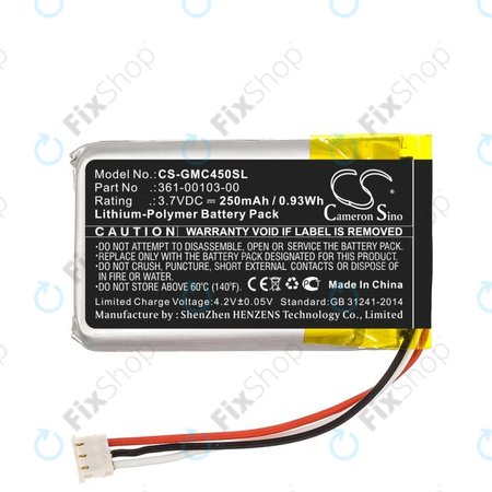 Baterie pentru Garmin DashCam 45, DashCam 46, DashCam 55, DashCam 56, DashCam 66, 250mAh, Li-Pol, 3.7V, 361-00103-00, HQ