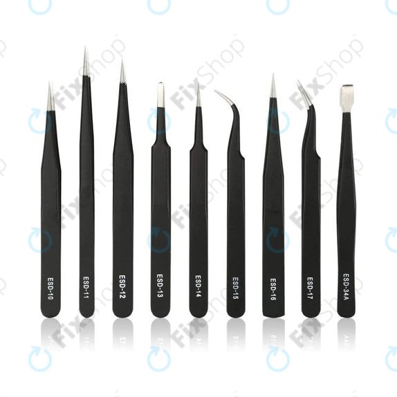 Set de Pensete antistatice ESD din Oţel inoxidabile 9in1