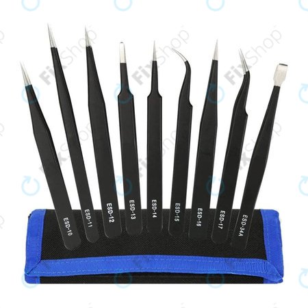 Set de Pensete antistatice ESD din Oţel inoxidabile 9in1