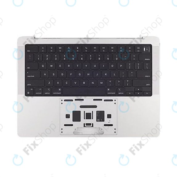 Ramă superioară tastatură pentru MacBook Pro 14", A2442 (2021), A2779 (2023), cu tastatură US și baterie, Silver, 661-21973, Genuine Apple