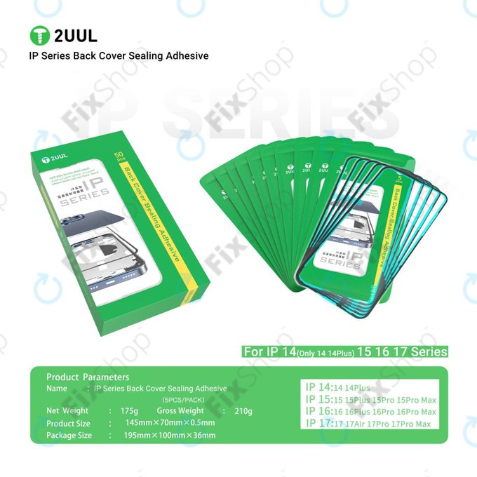 Autocolant de etanșare sub sticlă spate pentru iPhone 15 Pro, 2UUL BA15P, (5buc)