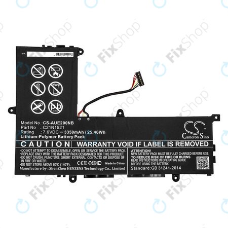 Baterie pentru Asus VivoBook E200, L200, Eeebook X206, 3350mAh, Li-Pol, 7.6V, C21N1521, HQ