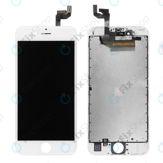 Ecran In-Cell pentru iPhone 6S, White, Sticlă tactilă cu ramă, FixPremium