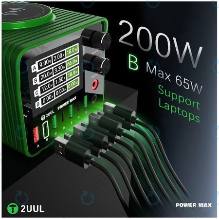 Stație de încărcare multi-port 200W, 2UUL PC01