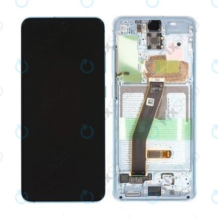 Samsung Galaxy S20 G980F - Ecran LCD + Sticlă Tactilă + Ramă (Cloud Blue) - GH82-22123D, GH82-22131D Genuine Service Pack
