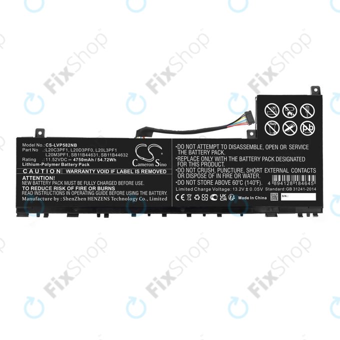 Baterie pentru Lenovo IdeaPad 5 Pro 14ITL6, 4750mAh, Li-Pol, 11.52V, L20C3PF1, HQ