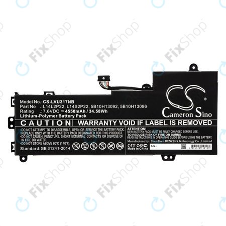 Baterie pentru Lenovo E31-80, Ideapad 510s-13, 4550mAh, Li-Pol, 7.6V, 5B10H13092, HQ