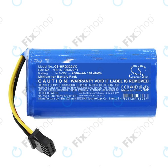 Baterie pentru Hoover HGO31, HGO32, HGO33, 2600mAh, Li-Ion, 14.8V, B015, HQ