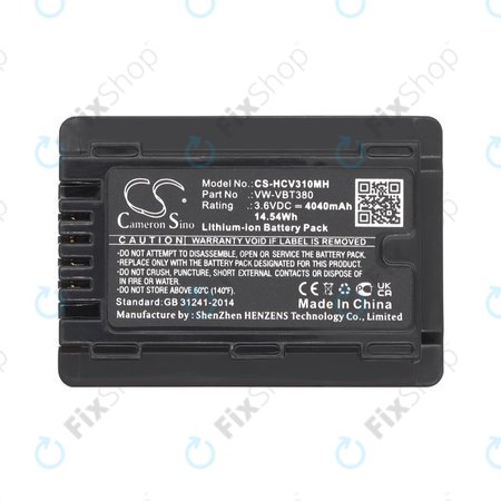 Baterie pentru Panasonic HC-550EB, 4040mAh, Li-Ion, 3.6V, VW-VBT380, HQ