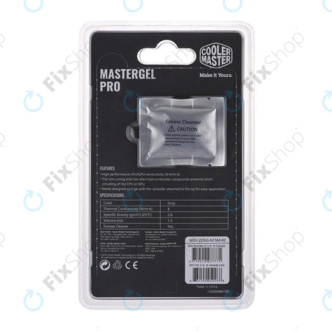 Pastă termoconductoare MasterGel Pro V2 pentru CPU, 4g, gri
