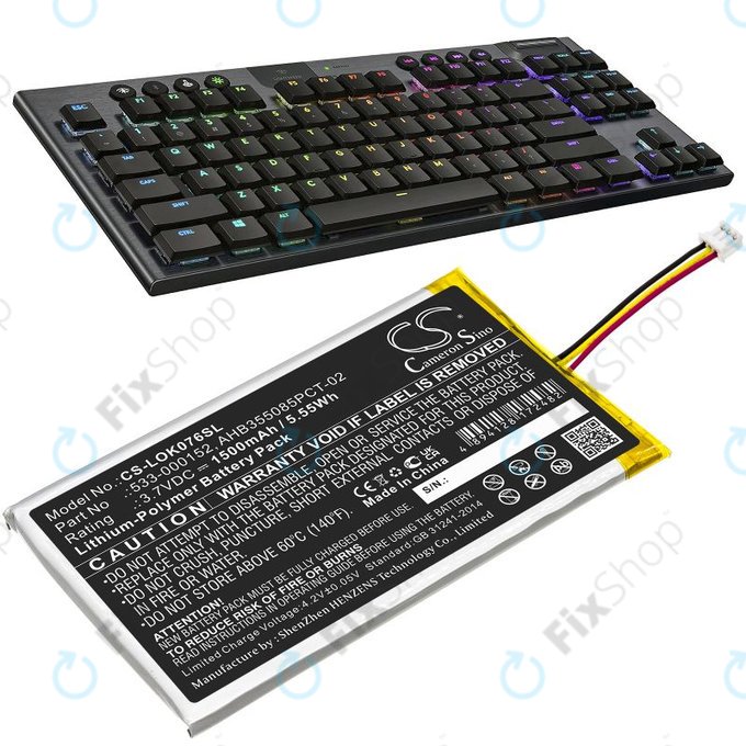 Baterie pentru Logitech G913, G913 TKL, G915, G915TKL, 1500mAh, Li-Pol, 3.7V, 533-000152, HQ