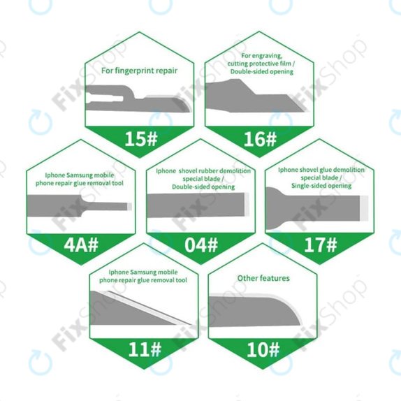 Relife RL-101B - Set de Unelte pentru îndepărtarea adezivului 8in1