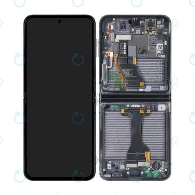 Samsung Galaxy Z Flip 5 F731B - Ecran LCD + Sticlă Tactilă + Ramă (Graphite) - GH82-31827A Genuine Service Pack
