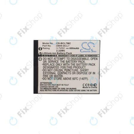 Panasonic Lumix DMC-F5, FH10, FS50, SZ3, SZ9, XS1 - Baterie DMW-BCL7 Li-Ion 600mAh HQ