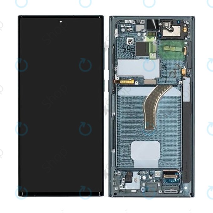 Samsung Galaxy S22 Ultra S908B - Ecran LCD + Sticlă tactilă + Ramă (Green) - GH82-27488D Genuine Service Pack