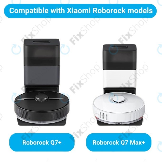 Set de piese de schimb pentru Xiaomi Roborock Q7+, Q7 Max, Q7 Max+ (1x Perie principală, 2x Filter, 2x Perie laterală – albă, 2x Mop, 2x Sac de praf)