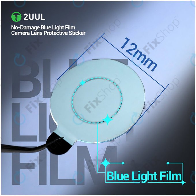 Stickere protecție lentilă cameră cu filtru lumină albastră, 2UUL DA33, 500 buc/pachet