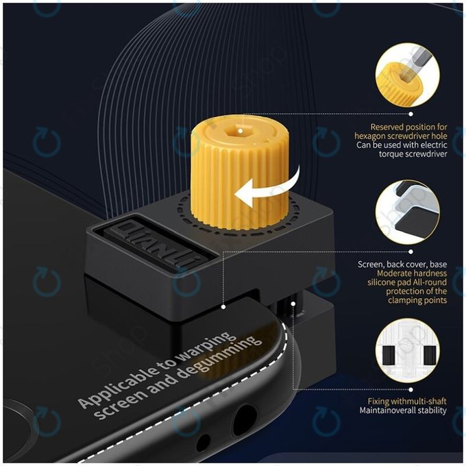 QianLi iClamp 2.0 - Clemă din Plastic cu Umplutură din Cauciuc - Span 12mm (4buc)