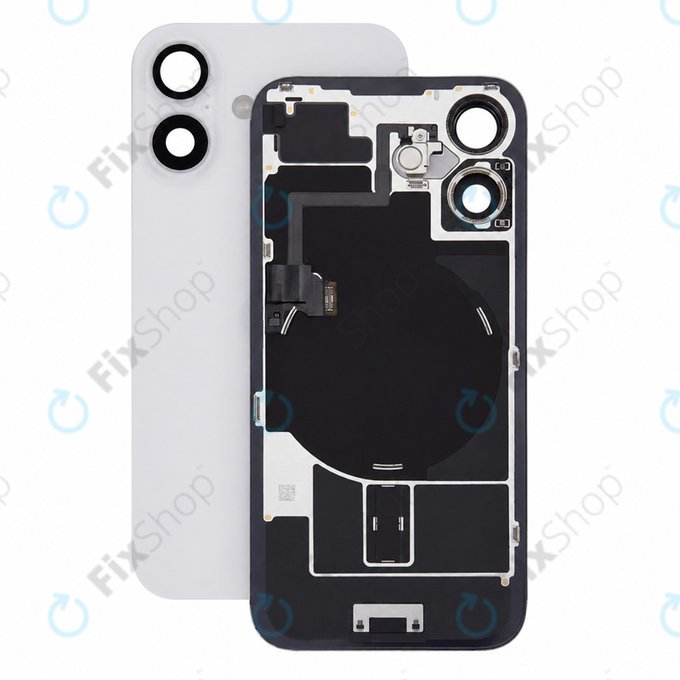 Sticlă carcasă spate pentru iPhone 16, White, Pulled A