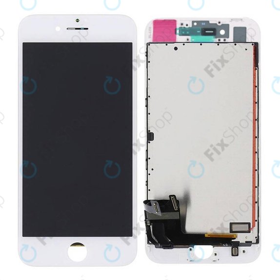 Ecran pentru iPhone 8, SE (2020), SE (2022), White, Sticlă tactilă cu ramă