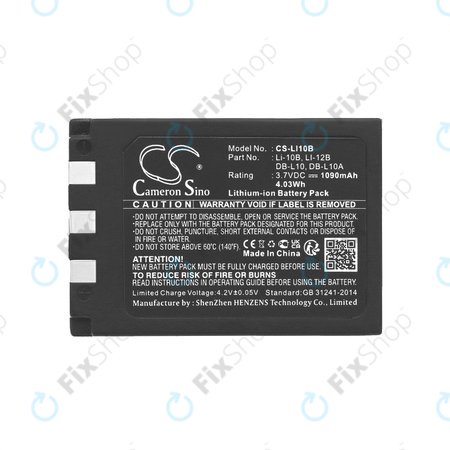 Baterie pentru Olympus C-765 Zoom, Camedia X-3, 1090mAh, Li-Ion, 3.7V, Li-10B, HQ