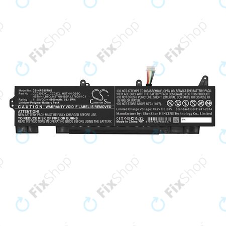 Baterie pentru HP ZBook Firefly 15 G7, G8, EliteBook 855 G7, G8, 850 G7, G8, 4600mAh, Li-Pol, 11.55V, CC03053XL, HQ
