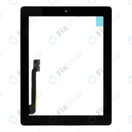 Apple iPad 3, iPad 4 - Sticlă Tactilă + Buton Acasă (Black)
