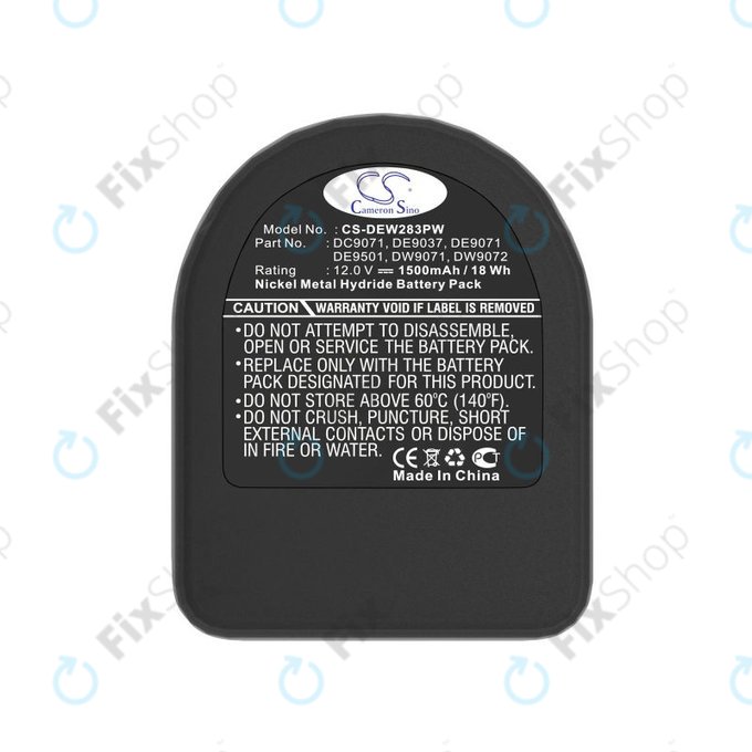 Baterie pentru Dewalt DCD940B2, DCD910KX, 1500mAh, Ni-MH, 12V, DC9071, DE9074, HQ